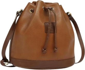 Burberry Pre-owned Bucket Bags, female, Brown, Size: ONE SIZE Pre-owned Leather Shoulder Bag