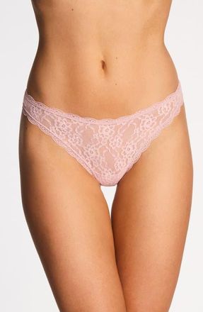 b.tempt'd by Wacoal Effortlessly Lace Thong in Blush Pink at Nordstrom, Size X-Large