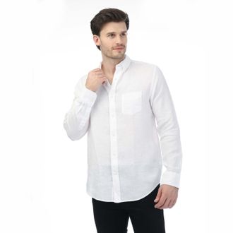 GANT Mens Regular Linen Shirt in White - Size X-Large