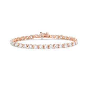 Diana M. Jewels 14kt rose gold 8cts round lab grown diamond 3-prong tennis bracelet
