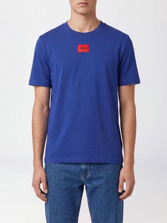 HUGO BOSS T-shirt girocollo in cotone con logo a contrasto