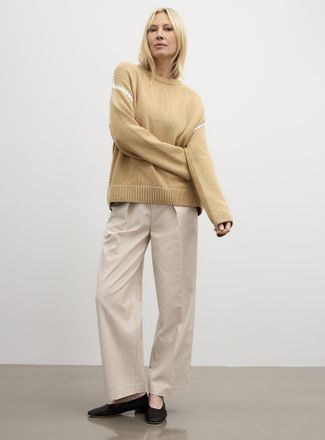 Contemporaine Womens Contrasting overcast pure cotton sweater