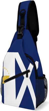 Generic Azore Scotland Flag Mens Shoulder Bags Sling Crossbody Backpack Travel Hiking Chest Bag with Small Side 38x20cm