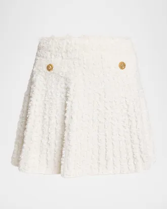 Balmain 2-Pockets Fuzzy Knit Mini Skirt