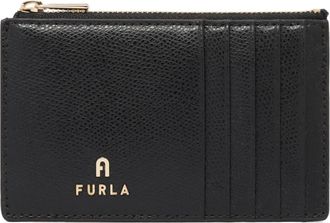 Furla Accessoires, Dames, Zwart, ONE Size, Leer, Camelia Zwarte Creditcardhouder