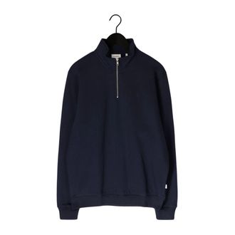 Les Deux Norregaard Tonal Half-Zip Sweatshirt - Heren - Vesten met rits - Blauw - L - Katoen - Hoodies & sweatvesten