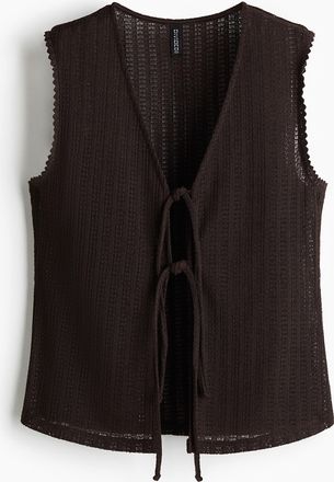 H&M Stricktop zum Binden - Brown