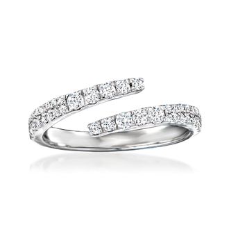 Ross-Simons Diamond Bypass Ring in Sterling Silver