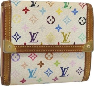 Louis Vuitton Pre-owned Monogram Multicolor Canvas Portemonnee - Dames - Vintage Accessoires - Beige - ONE Size - Leer - Vintage