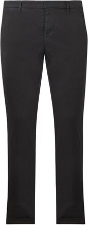 Dondup Solid Black Gaubert Slim Silhouette Trousers