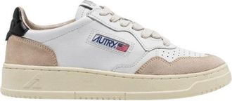Autry Medalist Low Sneakers In White/Black Leather