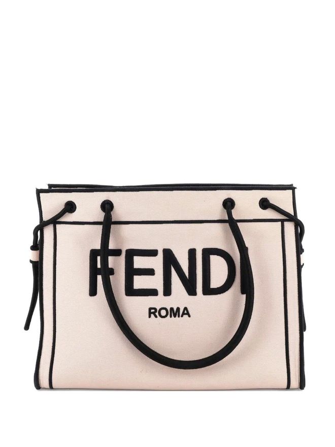 Roma Shopper Canvas Small tote bag - Nero
