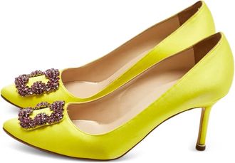 Manolo Blahnik Pumps Hangisi con cristalli - Giallo