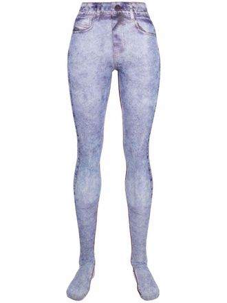 Diesel trompe loeil-effect leggings - women - Nylon/Spandex/Elastane - S - Blue