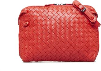 Bottega Veneta Pre-owned Womens Vintage Intrecciato Nodini Red Calf Leather - One Size