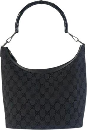 Gucci Pre-owned Shoulder Bags, female, Black, Size: ONE SIZE Pre-owned Canvas gucci-bags