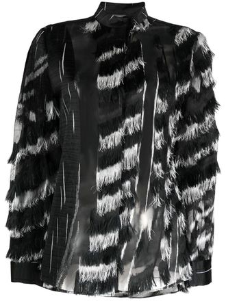 Alberta Ferretti Tweekleurige blouse - Zwart
