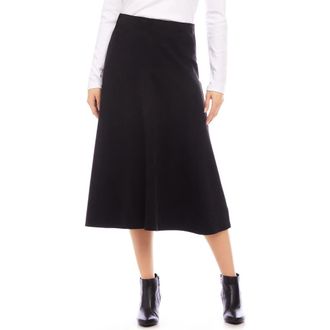 Karen Kane Faux Suede Midi Skirt in Black at Nordstrom, Size Large