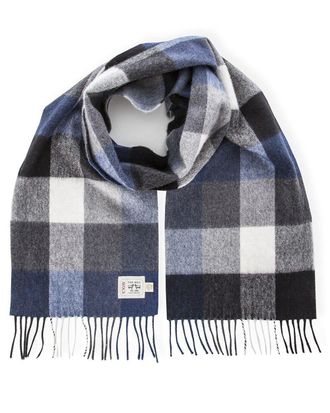 Avoca Merino Wool Scarf Navy/Grey