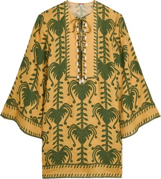 Johanna Ortiz Wild Savannah Printed Linen Tunic - Yellow - 6 (UK10 / S)