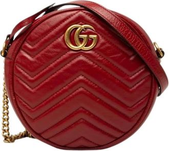 Gucci Pre-owned Quilted Leather Crossbody Bag - Dames - Vintage Schoudertas - Rood - ONE Size - Leer - Vintage