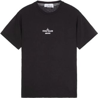 Stone Island Archivio Print T-shirt - Heren - T-shirts - Zwart - M - Katoen - Tops
