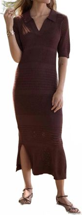 Joseph Ribkoff Viscose Sweater Knit Dress In Mahogany