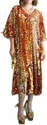 Tela Rocket Man Long Dress In Gold