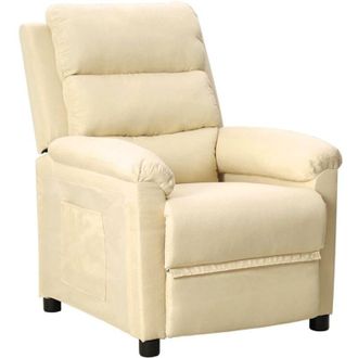 vidaXL Poltrona Reclinabile in Tessuto Crema vidaXL