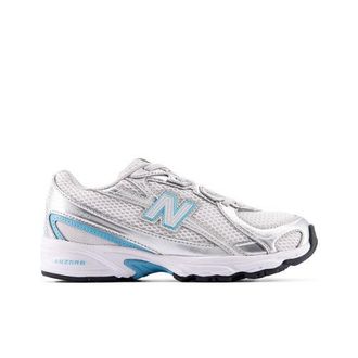 New Balance Ni&ntilde;os 740 Bungee Lace en Gris/Azul, Talla 34.5