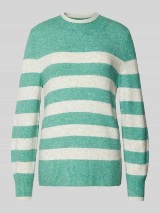 Tom Tailor Denim Regular Fit Strickpullover mit Mock-Neck und Streifenmuster in Grass, Gr&ouml;&szlig;e XL