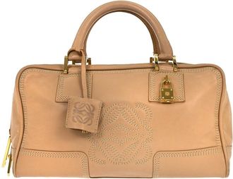 Loewe Amazona Bag Leather Beige Leather Handbag (Pre-Owned)