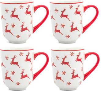 Euroceramica Set Of 4 Winterfest Mugs
