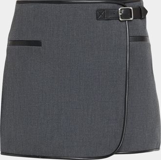 SIMKHAI Sheridan Wrap Mini Skirt