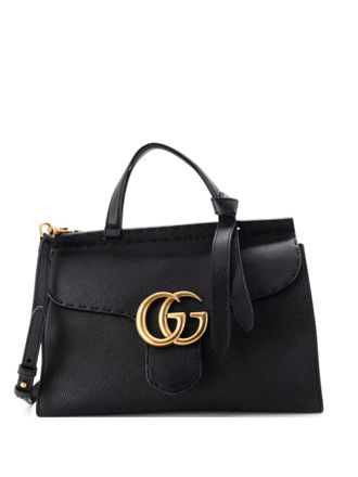 Gucci Borsa a tracolla GG Marmont piccola in pelle - Nero