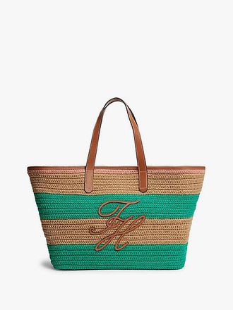 Tommy Hilfiger Woven Stripe Logo Appliqu&eacute; Tote Bag
