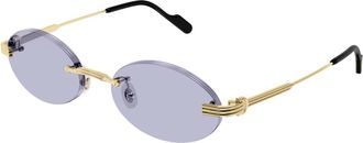 Cartier Ct 0615S Zonnebril - unisex - Zonnebrillen - Geel - 55 MM - Accessoires