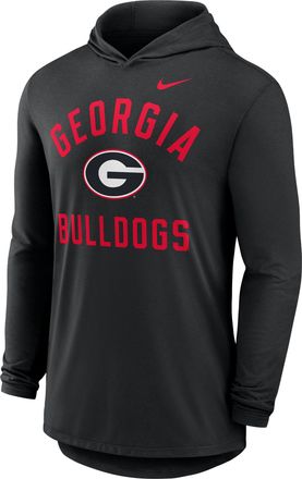 Nike Georgia Campus Arch Nike Mens Dri-FIT College Long-Sleeve Hooded T-Shirt in Black | 01NB00ANGB-SSR