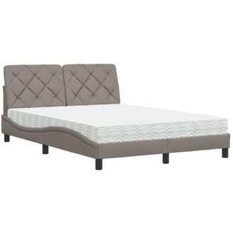 vidaXL Vidaxl - Cama Con Colch&oacute;n Tela Gris Taupe 120x200 Cm