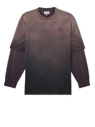Ganni Heavy Cotton Jersey Longsleeve Washed Effect