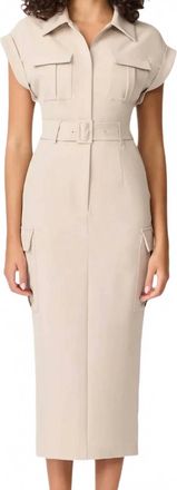 Elliatt Bianca Midi Dress In Beige