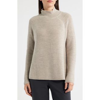 Eileen Fisher Raglan Sleeve Merino Wool Turtleneck Sweater in Maple Oat at Nordstrom Rack, Size X-Small