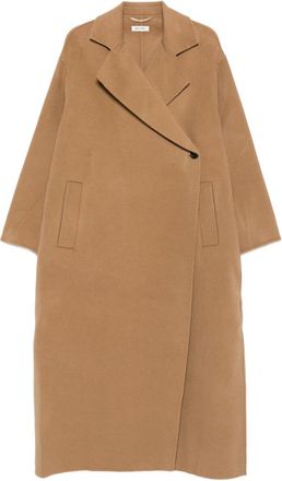 Soft Goat Double-breasted Patch-pocket Coat