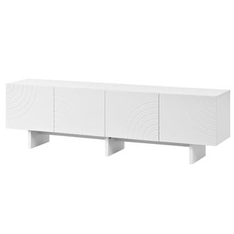 Urban Meuble Mueble tv blanco con relieve de arco iris, 4 puertas, 170 cm
