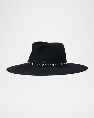 Maison Michel Roy Rock Studs Wool Felt Fedora Hat