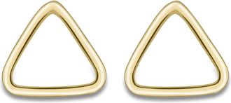 Jewelco London 9ct Gold Open Equilateral Triangle Outline Stud Earrings - ERNR02638