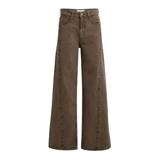 YaYa Vaqueros de tiro alto y pernera ancha - Jeans - Mujer - Marr&oacute;n - 2XS