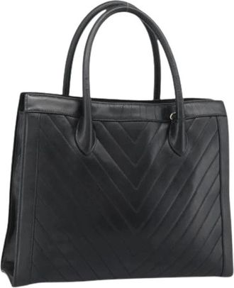 Chanel Pre-owned Vintage Tote Bag - Dames - Vintage Shopper - Zwart - ONE Size - Leer - Vintage