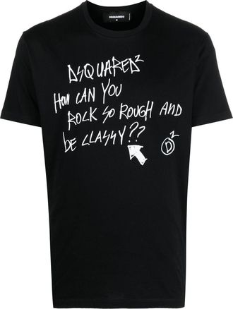 Dsquared2 slogan-print cotton T-shirt - men - Cotton - S - Black
