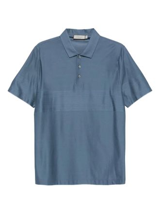Canali Poloshirt met gestreept-detail - Blauw